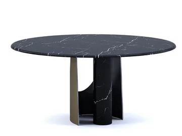 ELLIPSE - Round Nero Marquina marble table by Paolo Castelli - view 2